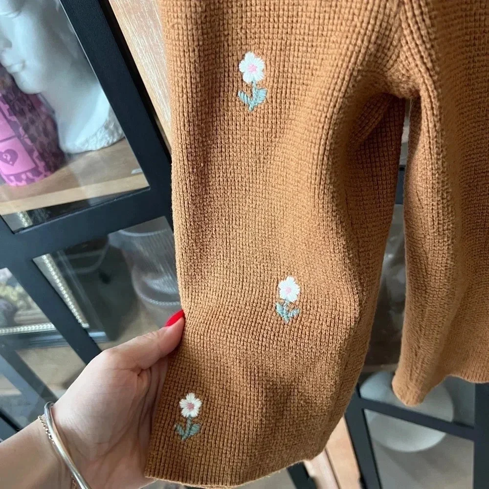 Zara Kids knit overalls embroidered boho toddler baby girl soft jumpsuit pocket